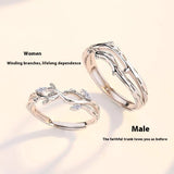 S999 Sterling Silver Couple's Couple Rings Light – Gifts for Couples — 4