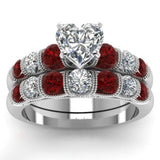 Statement Fashion Set Ring With Heart Shaped Diamonds – Stylish Gifts — 3