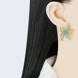 Women's Creative Starfish Full Diamond Stud Earrings – Gifts for Her — 1