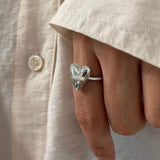 Three-dimensional Loving Heart Zircon Ring For Women – Gifts for Her — 1