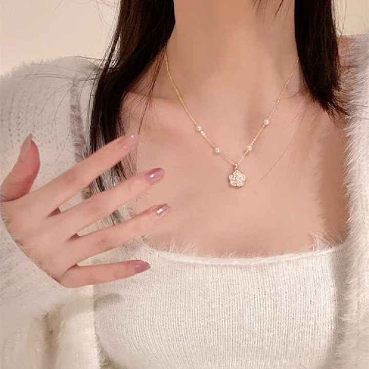 First Love Pearl Camellia Flower Necklace Girl – Jewelry Gift Ideas — 1