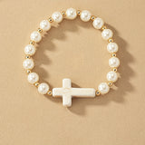 Bracelet Natural Stone Cross Pearl – Jewelry Gift Ideas — 5
