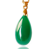Green Chalcedony Pendant Agate Water Drop – Jewelry Gift Ideas — 2