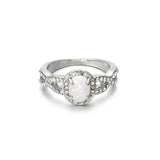 Women's Opaloid White Gold Zircon Fashion Ladies Ring – Stylish Gifts — 3