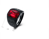Vintage Red Stone Black Ring For Men Women Punk Gothic – Gifts for Him — 2