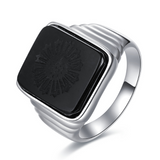Black Onyx Men's Silver Ring – Gifts for Him — 1