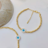 Beaded 18K Copper-plated Gold Lucky Blue Eyes – Jewelry Gift Ideas — 2