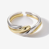 Irregular Water Ripple S925 Silver Ring Women – Gifts for Her — 2