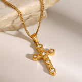 Stainless Steel Diamond Cross Necklace High Sense – Jewelry Gift Ideas — 2