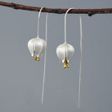 Tulip In Bud Sterling Silver S925 Women's Earrings – Gifts for Her — 4