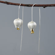 Tulip In Bud Sterling Silver S925 Women's Earrings – Gifts for Her — 4