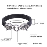 Viking Titanium Steel Wolf Head Handmade Leather – Jewelry Gift Ideas — 3