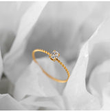 Oval Zircon Fine Twist Twisted Ring Titanium Steel – Stylish Gifts — 11