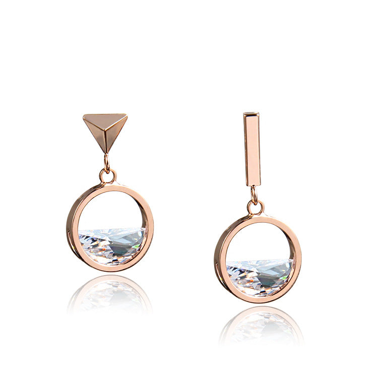 Zircon asymmetrical earrings – Gift Ideas — 1