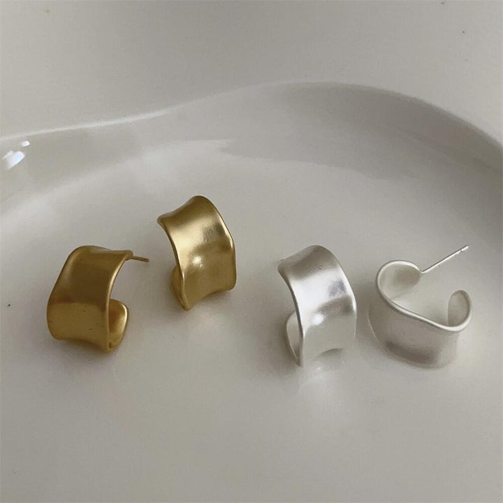 Irregular Frosted Earrings Metal Matte Ear Ring – Thoughtful Gifts — 1