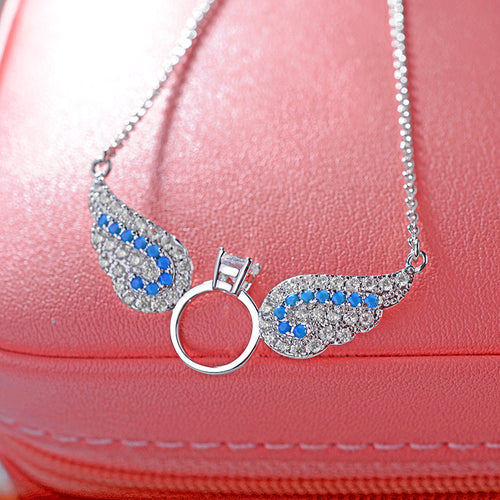 Angel Wings Diamond Crystal Necklace – Jewelry Gift Ideas — 2
