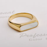 Vintage White Fritillary Titanium Ring Geometric – Small Gift Ideas — 6