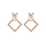 Hollow Diamond Square Stud Earrings – Holiday Gift Ideas — 12