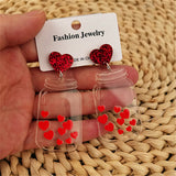 Acrylic Transparent Bottle Earrings Love – Gifts for Couples — 4