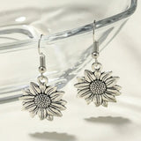 Simple Metal Ear Hook Sunflower Flower Earrings – Birthday Gifts — 20