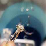 Diamond Luxury Snowflake Starry Rose Gold Ring – Practical Gifts — 2