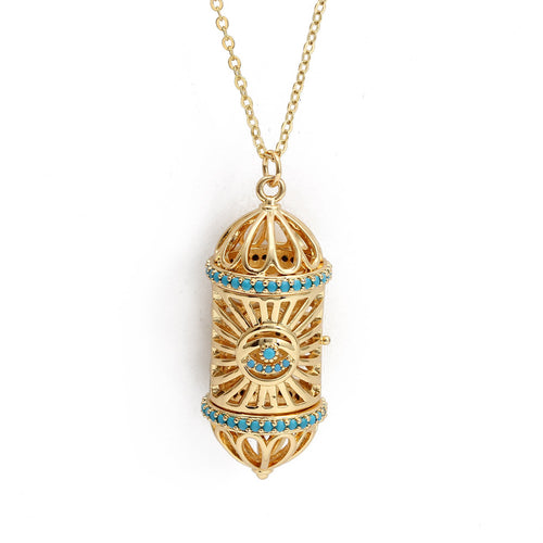 Brass Gold Plated Micropaved Zircon 3D Birdcage – Jewelry Gift Ideas — 2