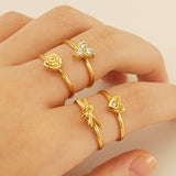 Stainless Steel 18K Full Diamond Multilayer Ring – Birthday Gifts — 7
