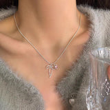 Bow Love Necklace For Women Simple Cold Style – Jewelry Gift Ideas — 2