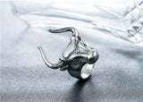 Retro Punk Bull Head Bull Men's Titanium Steel Ring – Gifts for Him — 6