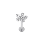 Zircon Little Flower Women's Ear Bone Stud Screw Human – Gifts for Her — 2