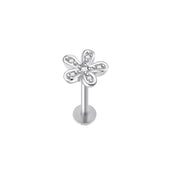 Zircon Little Flower Women's Ear Bone Stud Screw Human – Gifts for Her — 2