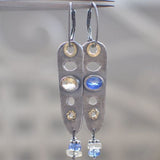 Moonstone Two-tone Long Bar Earrings – Special Occasion Gifts — 1