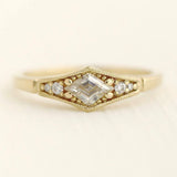 Simple Fashion Square Diamond Golden Ring Creative – Stylish Gifts — 4