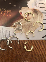 Gold-plated brass C-shaped earrings – Stylish Gifts — 3