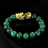 Fashion Pixiu Dry Green Sand Gold Jade Bracelet – Stylish Gifts — 8