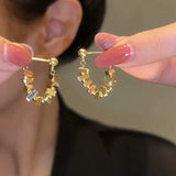 Silver Needle Niche Design Triangular Chain Earrings – Gifts for Her — 5