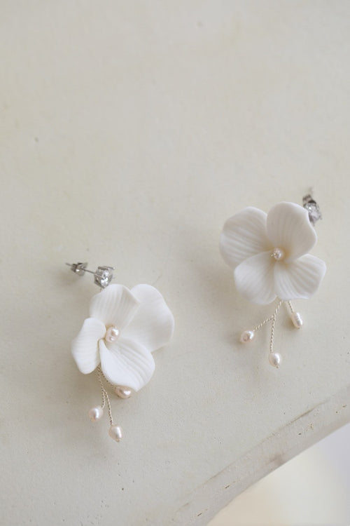 Ceramic Flower Earrings 3.8 Cm Diameter Large Flowers – Useful Gifts — 2