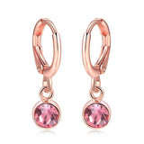 Copper and zircon rose gold earrings – Birthday Gifts — 2