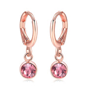 Copper and zircon rose gold earrings – Birthday Gifts — 2