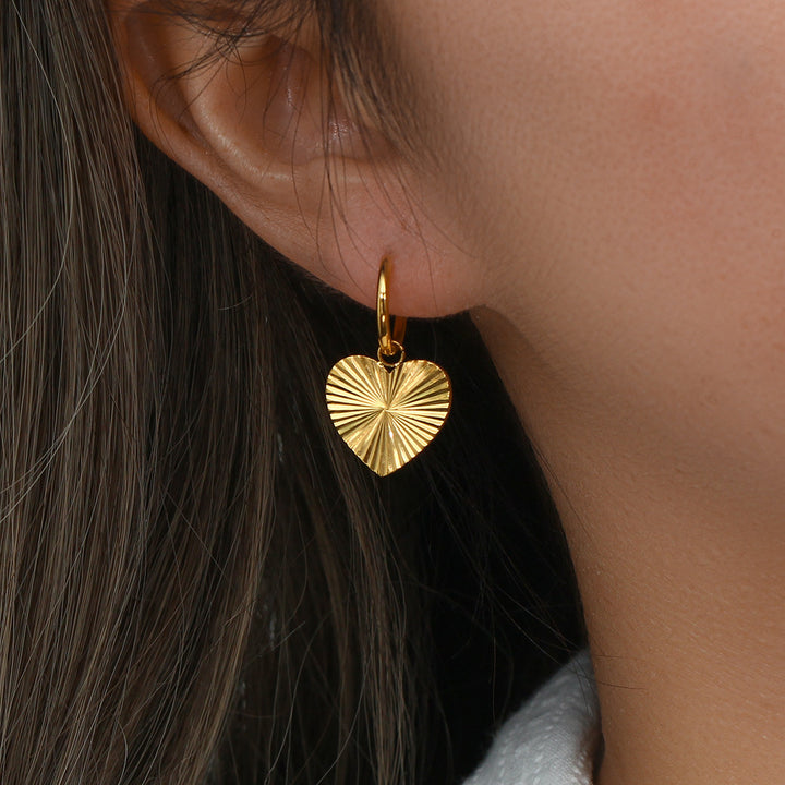18K Gold Plated Heart Flower Circle Rectangle Burst Hoop – Gift Ideas — 1