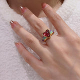 Purple Eye Love Heart Shaped Ring For Women – Gifts for Her — 1