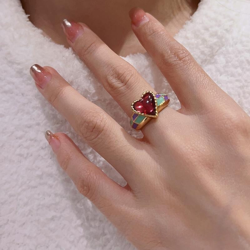 Purple Eye Love Heart Shaped Ring For Women – Gifts for Her — 1