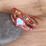 Beaded Braided Leather Multilayer Bracelet Heart – Jewelry Gift Ideas — 2