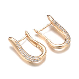 Simple Geometric Inlaid Zirconium Earrings Elegant – Stylish Gifts — 4