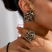 Vintage Geometric Leopard Print Circle Disc Fashion – Stylish Gifts — 7