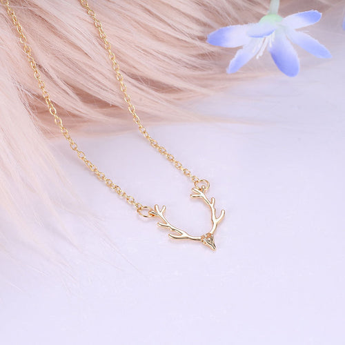 Christmas Small Antlers Deer Head Elk Necklace – Jewelry Gift Ideas — 2