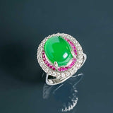 Women's Inlaid Emerald Ring Earrings – Gifts for Her — 5