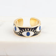 Trendy Hip Hop Women's Gold Plated Drip Oil Eye Ring – Gifts for Her — 4