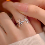 Silver Hollow Flower Ring Female Simple – Gifts for Her — 3