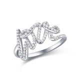 S925 Silver LOVE Ring Female Micro-encrusted Diamond – Gifts for Her — 4